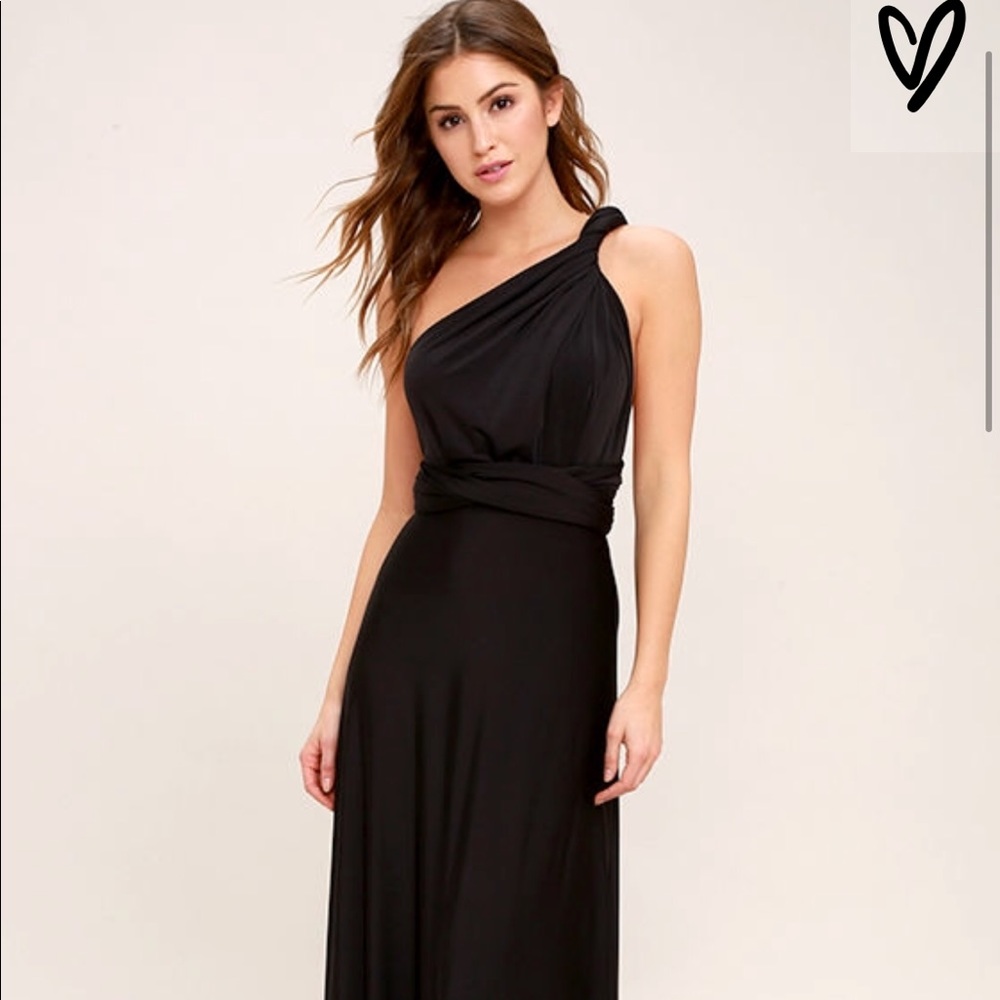 Convertible black maxi dress